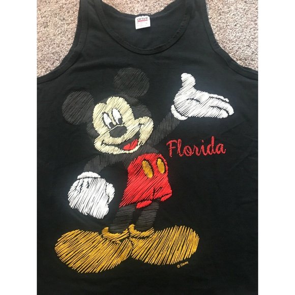 Vintage 90's Mens Large Walt Disney World Mickey Mouse Florida Tank Top Shirt - Picture 5 of 7